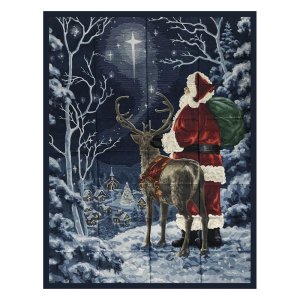 Santa's Starry Night Embroidered Wall Hanging