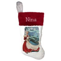 Art Nouveau Mrs Claus Personalized Christmas Stocking