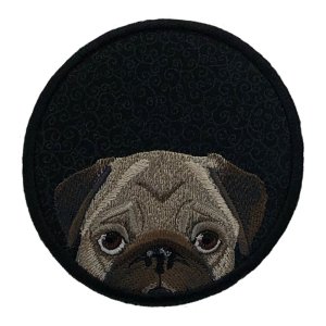 Go Fetch Pug Puppy Black Coaster