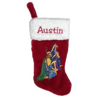 Shepherds Personalized Red Christmas Stocking