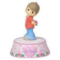 Precious Moments Boy Holding Rose Musical Figurine
