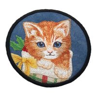 Festive Tabby Kitten Blue Coaster