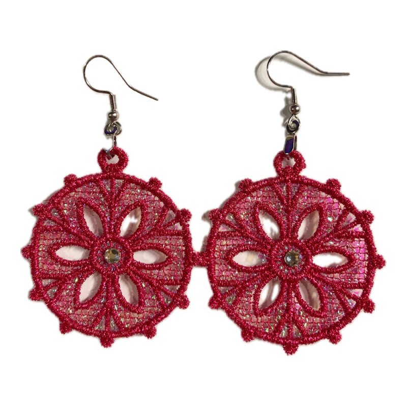 Begonia Metallic Flower Earrings