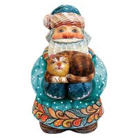 G DeBrekht Kitty Caretaker Santa Figurine