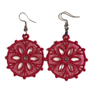 Begonia Metallic Flower Earrings
