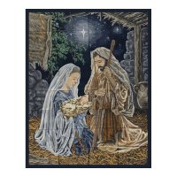 O Holy Night Embroidered Nativity Wall Hanging