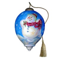 Ne'Qwa Art Snowman on Ice Ornament
