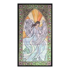 Celestial Angel Stained Glass Embroidered Wall Hanging