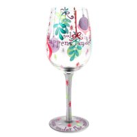 Top Shelf What Happens Under the Mistletoe Wine Glass