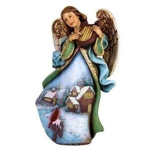 Josephs Studio Angel with Harp Figurine