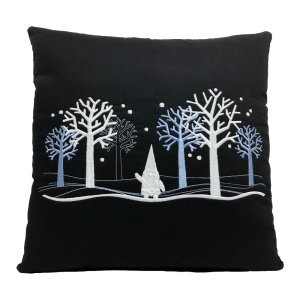 Winter Wonderland Gnome Embroidered Pillow