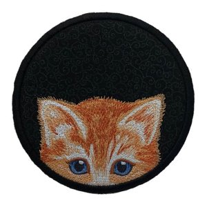 Here Kitty, Kitty Tabby Kitten Black Coaster