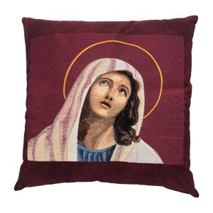The Madonna Embroidered Throw Pillow