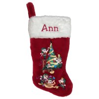 Decorating Elves Personalized Red Christmas Stocking