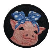 Piglet with Blue Scarf Black Coaster