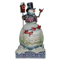 Jim Shore Cardinal Snowman Figurine