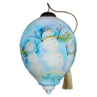 Ne'Qwa Art Three Winter Snowmen Ornament
