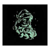 Santa Face Embroidered Black Pillow