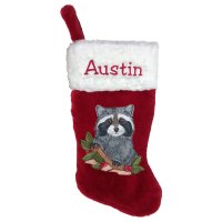Raccoon Personalized Christmas Stocking