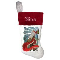 Art Nouveau Santa Claus Personalized Christmas Stocking