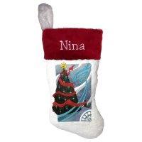 Art Nouveau Christmas Tree Personalized Stocking Art Nouveau Christmas Tree Personalized Stocking
