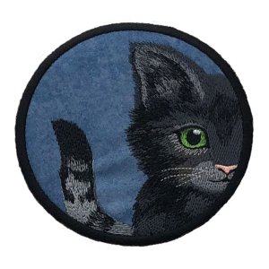 Here Kitty, Kitty Black Kitten Blue Coaster