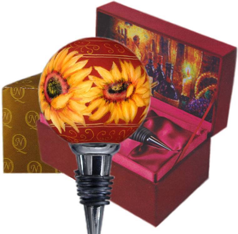 Ne'Qwa Art Sunflowers Bottle Stopper - Click Image to Close