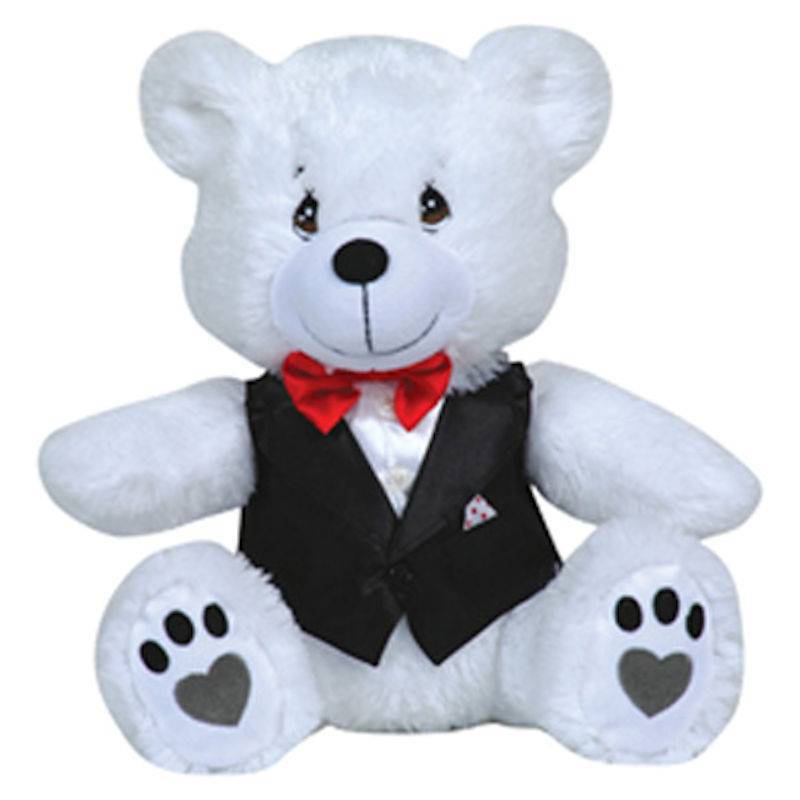 Precious Moments Plush Teddy Bear in Vest and Bow Tie - Click Image to Close